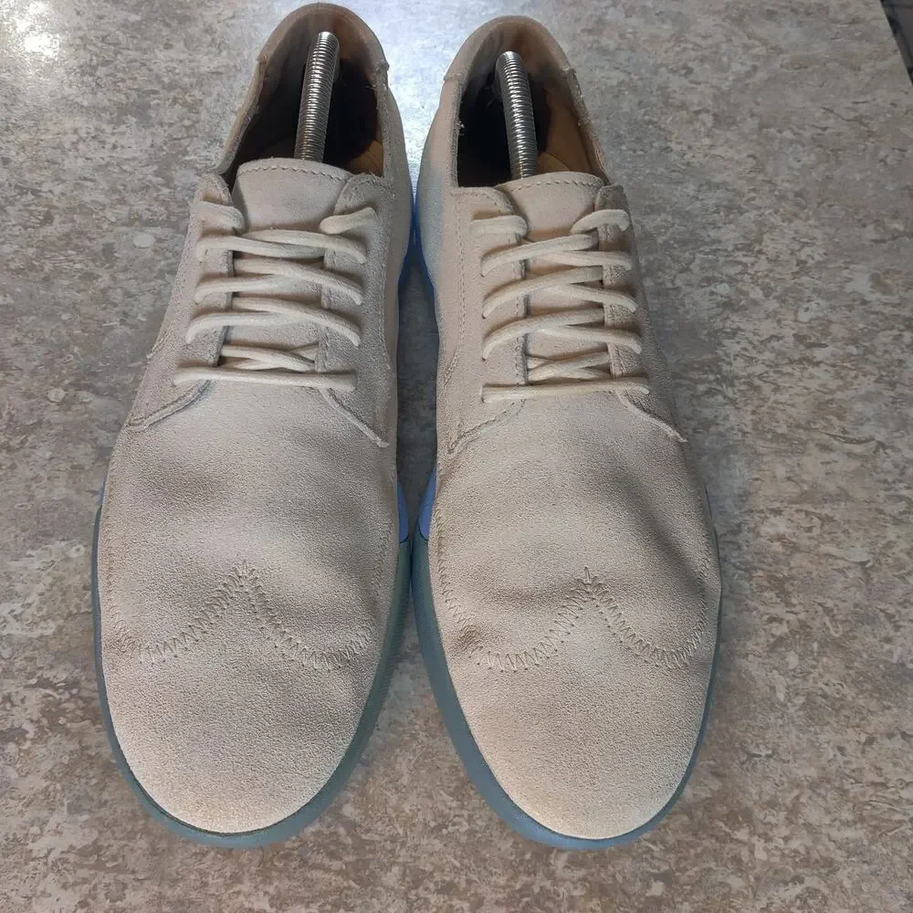 Cole Haan Air Jasper Shoes Men's 10 M Wing Tip White Suede Oxfords